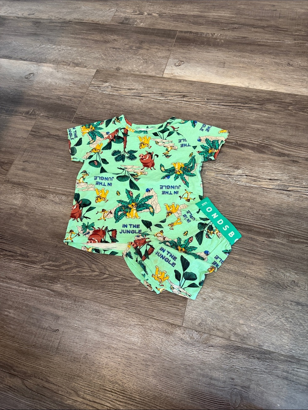 Bonds Kids Lion King Print Tee & Shorts Set - Mint Green